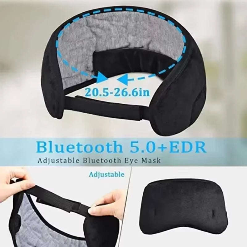 Wireless Bluetooth Sleep Headband 3D Blackout Eye Mask Built-In Stereo Earphones Comfort Headband for Sleeping Travel Night Rest