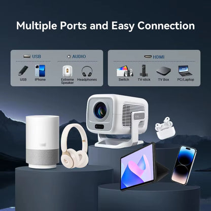 2026  X3Plus HD Projector 1080P Support 4K WIFI6 BT5.3 Android Projector Auto-Focus Auto-Keystone Home Theater Projector