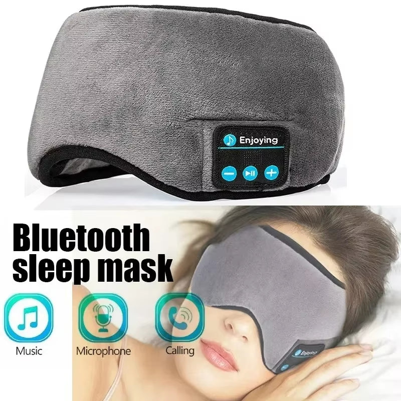 Wireless Bluetooth Sleep Headband 3D Blackout Eye Mask Built-In Stereo Earphones Comfort Headband for Sleeping Travel Night Rest