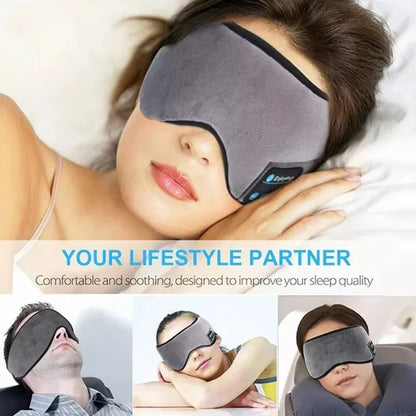 Wireless Bluetooth Sleep Headband 3D Blackout Eye Mask Built-In Stereo Earphones Comfort Headband for Sleeping Travel Night Rest