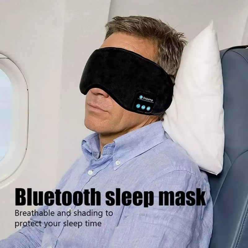 Wireless Bluetooth Sleep Headband 3D Blackout Eye Mask Built-In Stereo Earphones Comfort Headband for Sleeping Travel Night Rest